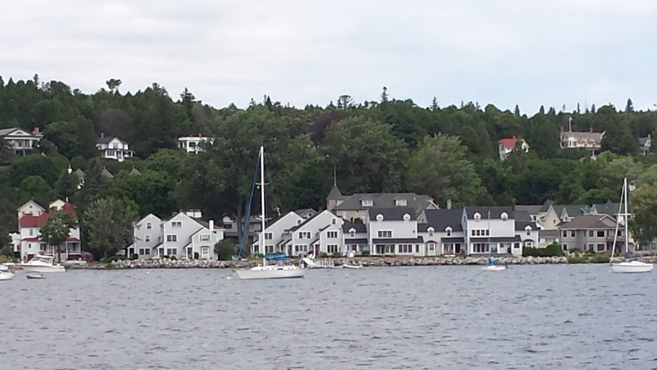 A group of houses by the water
Description automatically generated